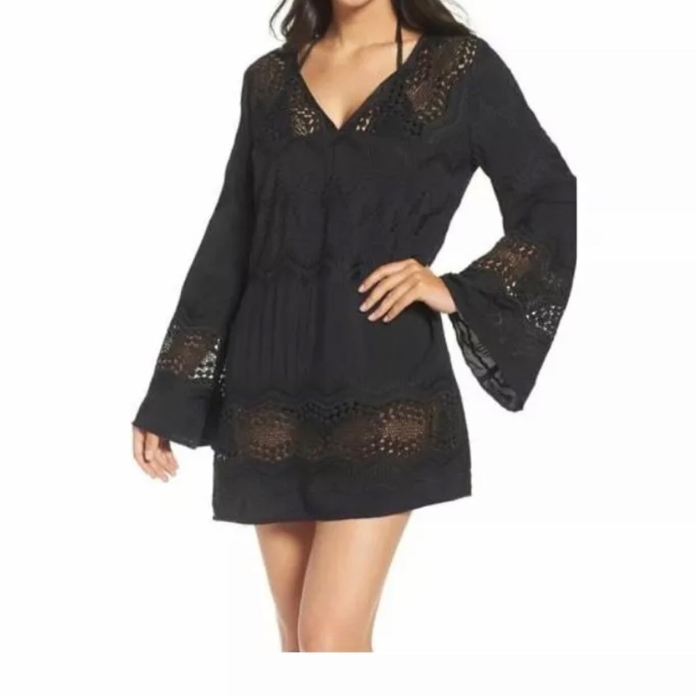 La Blanca Resortwear Crochet Cover Up Tunic XS